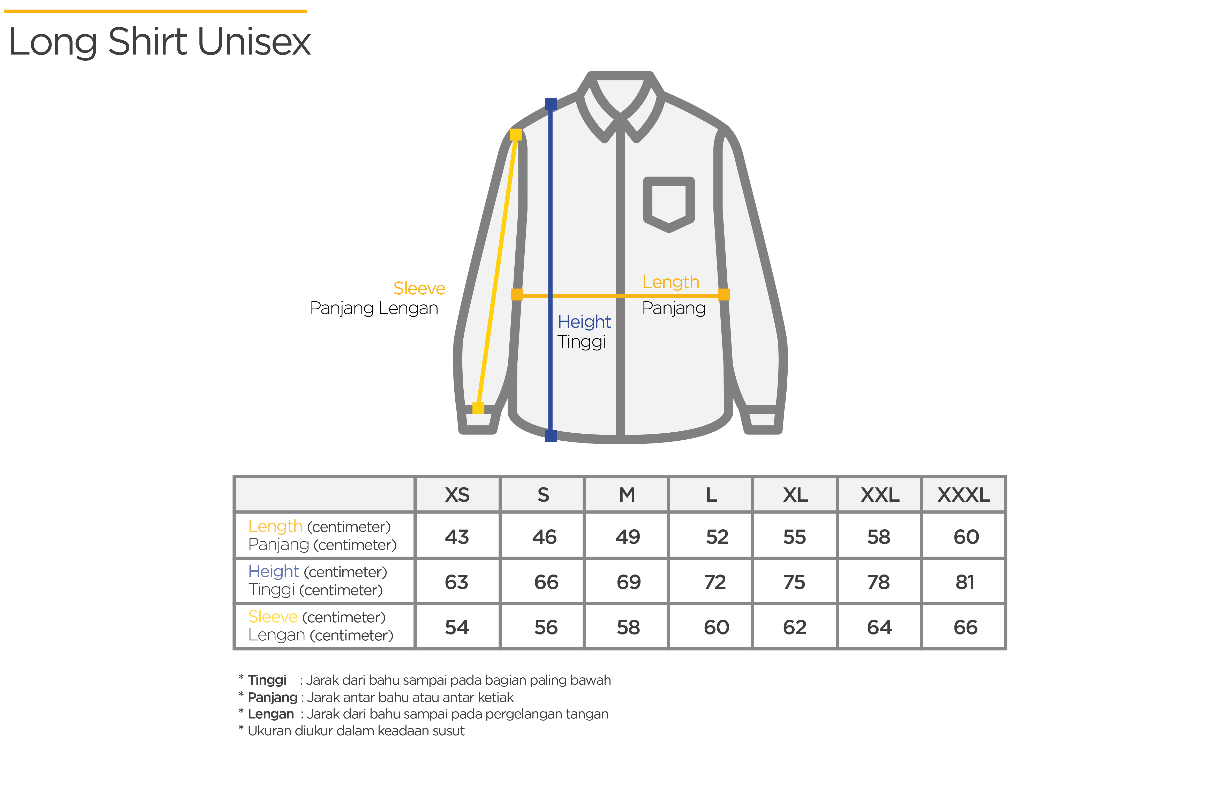 Aneka TC - Konveksi dan Garmen Size Chart